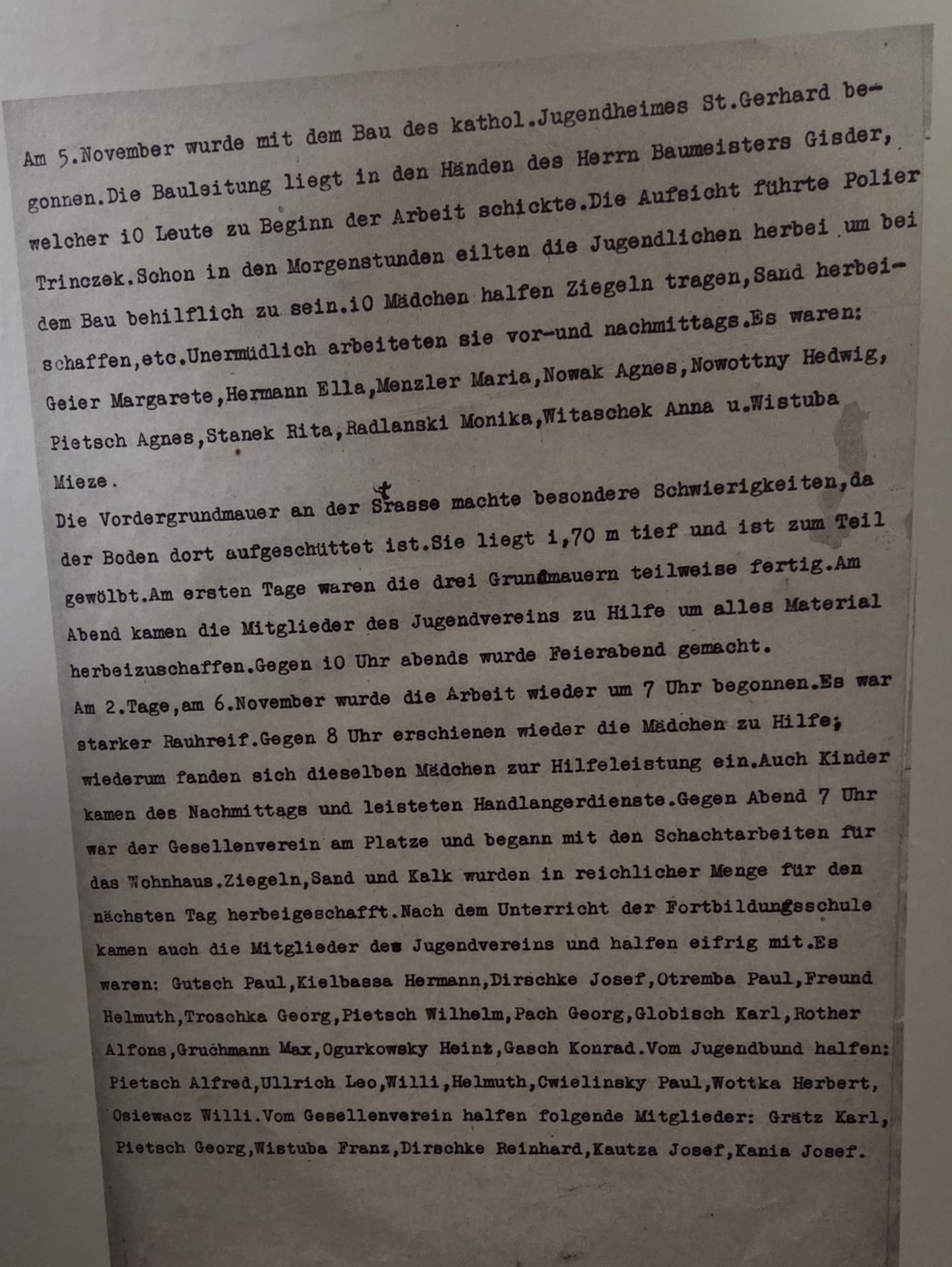 Relacja z pierwszych dni budowy