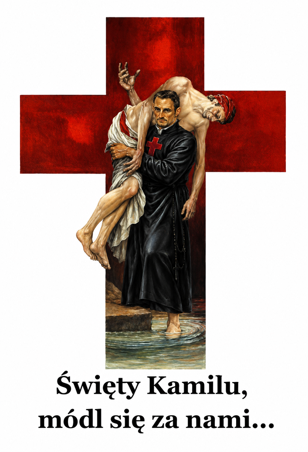 Św. Kamil de Lellis, czerwony krzyż